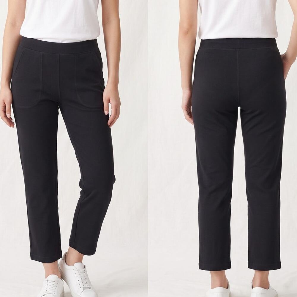 Fabletics Womens Medium Black Cropped Athletic Pants Viscose Nylon Stretch